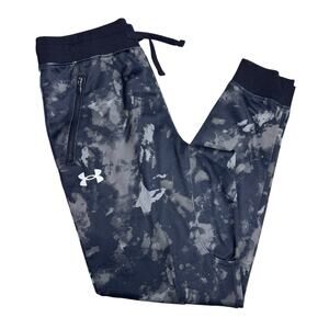 Under Armour Pennant Pants Youth Boys Size Medium Gray Black Tapered Athletic